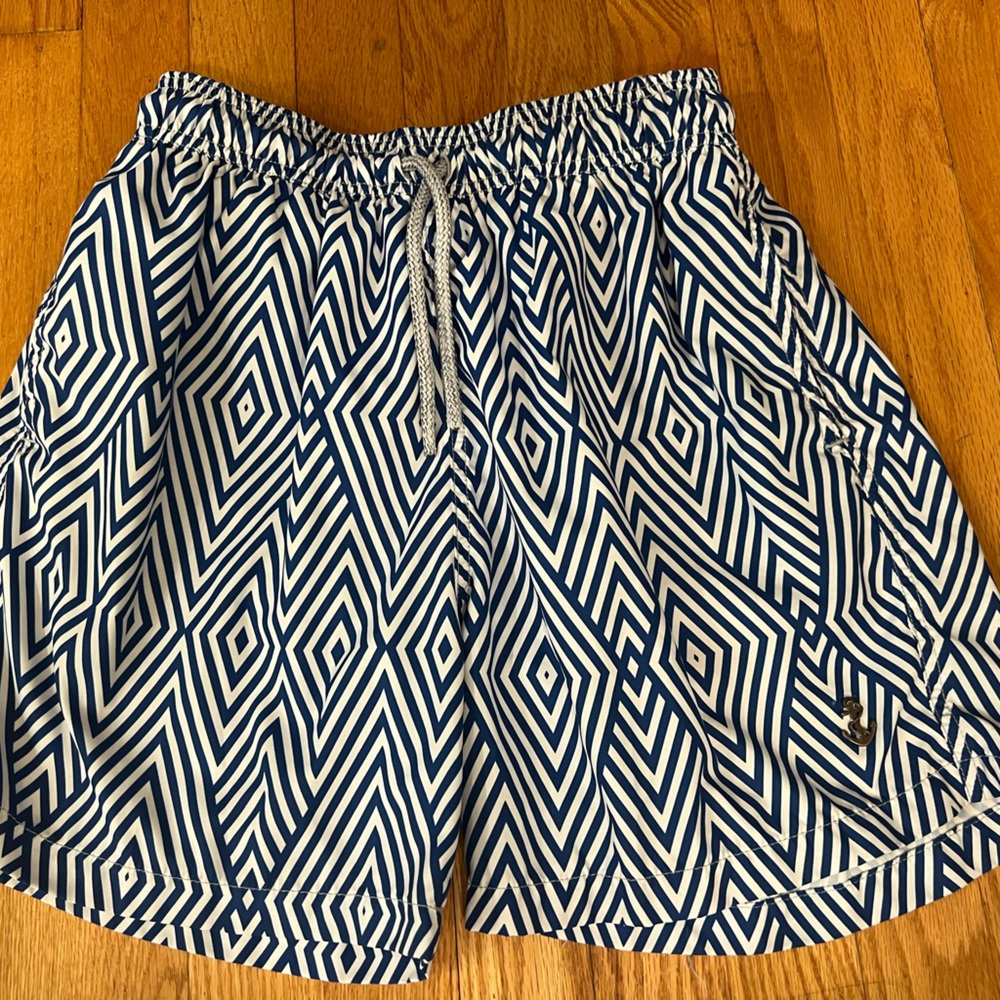 Retromarine New York Geometric Blue Swim Trunks